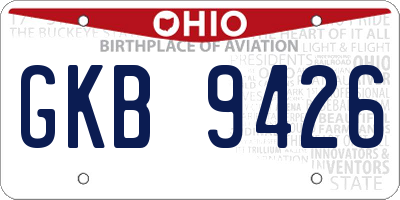 OH license plate GKB9426