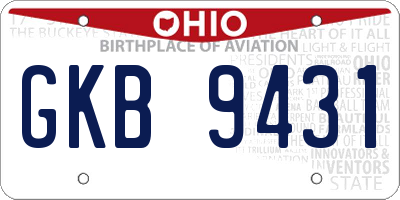 OH license plate GKB9431