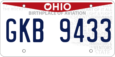 OH license plate GKB9433