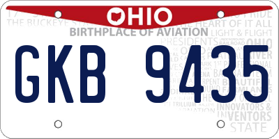 OH license plate GKB9435