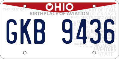 OH license plate GKB9436