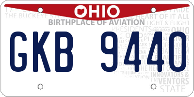 OH license plate GKB9440