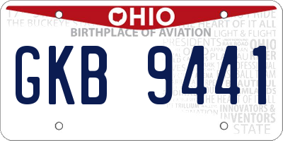 OH license plate GKB9441