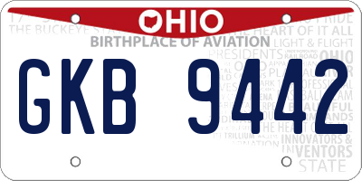 OH license plate GKB9442