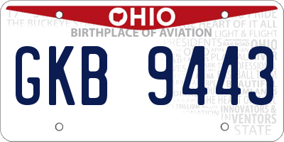 OH license plate GKB9443