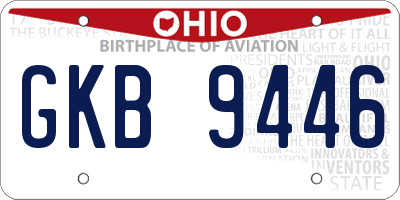 OH license plate GKB9446