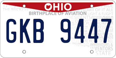 OH license plate GKB9447