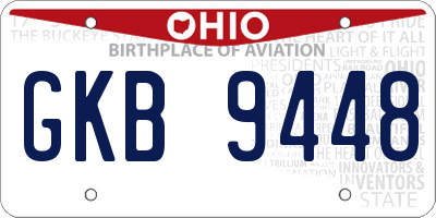 OH license plate GKB9448