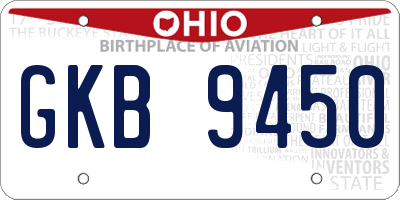 OH license plate GKB9450