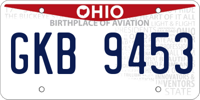 OH license plate GKB9453