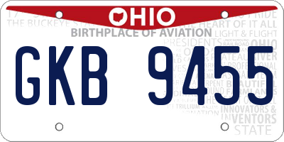 OH license plate GKB9455