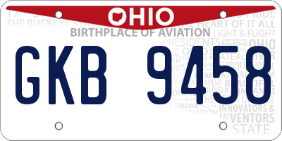 OH license plate GKB9458