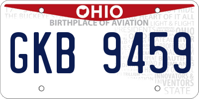 OH license plate GKB9459