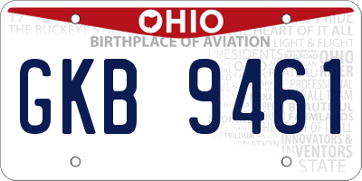 OH license plate GKB9461