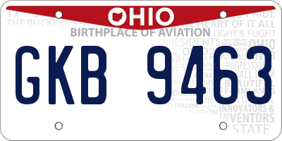 OH license plate GKB9463