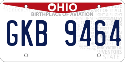 OH license plate GKB9464