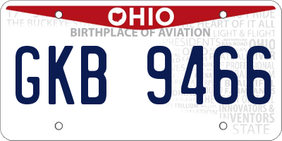 OH license plate GKB9466