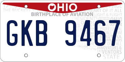 OH license plate GKB9467