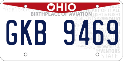 OH license plate GKB9469
