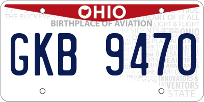 OH license plate GKB9470