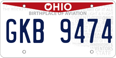 OH license plate GKB9474