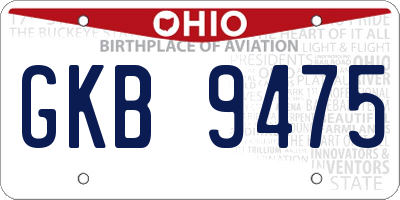 OH license plate GKB9475