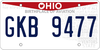 OH license plate GKB9477