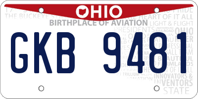 OH license plate GKB9481