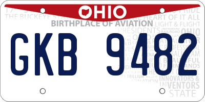 OH license plate GKB9482