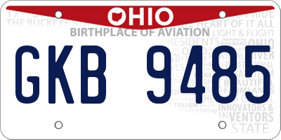 OH license plate GKB9485