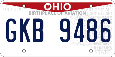OH license plate GKB9486