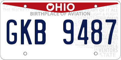 OH license plate GKB9487