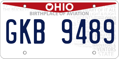 OH license plate GKB9489