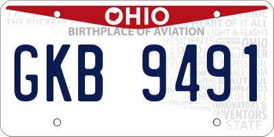 OH license plate GKB9491
