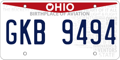 OH license plate GKB9494