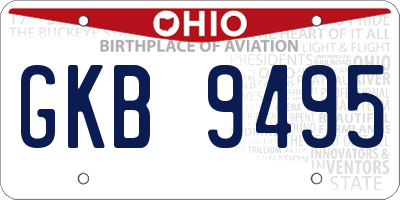 OH license plate GKB9495