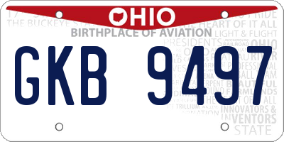 OH license plate GKB9497