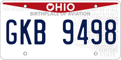 OH license plate GKB9498