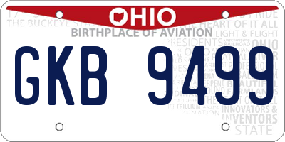 OH license plate GKB9499