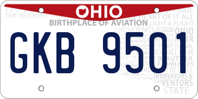 OH license plate GKB9501