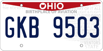 OH license plate GKB9503