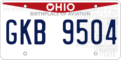OH license plate GKB9504