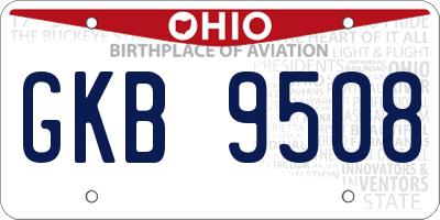 OH license plate GKB9508