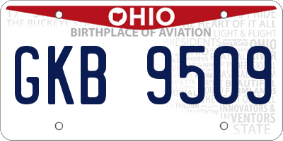 OH license plate GKB9509