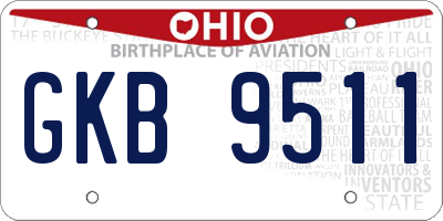 OH license plate GKB9511