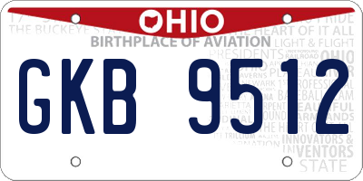 OH license plate GKB9512