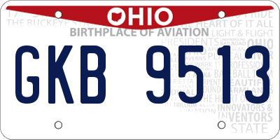 OH license plate GKB9513
