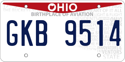 OH license plate GKB9514