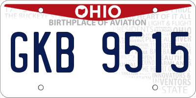 OH license plate GKB9515