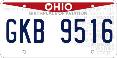 OH license plate GKB9516